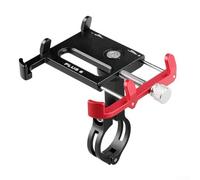 HOHOVYVY Support de téléphone robuste en alliage d'aluminium pour Plus 6 rotation à 360 degrés, design anti-vol, convient à la plupart des tailles de guidon (noir et rouge)