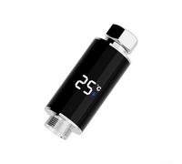 HOHOVYVY Thermomètre de douche à LED avec affichage de la température de l'eau - Production hydraulique de courant - Indicateur de sécurité pour bain de bébé - Raccord G1/2 - Cuivre - ABS