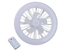 HOHOVYVY Ventilateur LED E27 à économie d'énergie avec culot à vis et télécommande, lampe domestique pour l'intérieur comme le salon ou la chambre à coucher (lumière blanche)