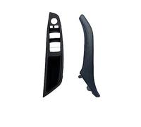 HOHPMGFGNN Cache Poignée Pour BMW 5 Série F10 F11 F18 520 523 525 528 530 535 Conduite À Gauche LHD Intérieur En Cuir Porte Poignée De Traction Ensemble D'assemblage(Black 2pcs set)