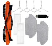 HoHumoca Accessoires pour Xiaomi Mi Robot Vacuum Mop 2S/ Mop Pro/Mop P/ STYJ02YM, Accessoires pour Xiaomi Robot Vacuum S12/ S10 EU, 1 Brosse Principale, 2 Filtres, 2 Serpillères, 4 Brosses Latérales