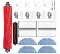 HoHumoca Kit d'accessoires pour Roborock S7 MaxV Ultra /S7 Pro Ultra /S7 Max Ultra, 1 Brosse Principale, 4 Filtre, 4 Serpillères, 1 Brosse de Nettoyage, 4 Sac à Poussière, 4 Brosse Latérale