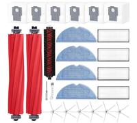 HoHumoca Kit d'accessoires pour Roborock S7 MaxV Ultra /S7 Pro Ultra /S7 Max Ultra, 2 Brosse Principale, 4 Filtre, 4 Serpillères, 1 Brosse de nettoyage, 6 Sac à Poussière, 6 Brosse Latérale