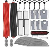 HoHumoca Kit d'accessoires pour Roborock S8 MaxV Ultra Aspirateur, 2 Brosse Principale, 4 Filtre, 4 Serpillères, 4 Serpillères Latérale, 1 Brosse de nettoyage, 6 Sac à Poussière, 6 Brosse Latérale