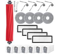 HoHumoca Kits d'accessoires pour Roborock QV 35A / QV 35S Aspirateur, 1 Brosse Principale, 4 Filtres, 6 Sacs à poussière, 4 Serpillière, 4 Brosse Latérale