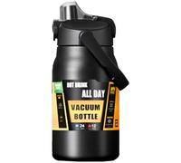 HohuzSruk Bouteille isotherme | Avec poignée et gobelet à grand volume - Bouteille isotherme en acier inoxydable à grand volume pour boissons chaudes et froides - pour boissons lactées, boissons