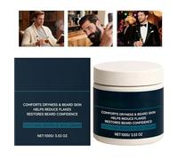 HohuzSruk Crème Pour La Barbe Des Hommes - 100g Adoucissant Hydratant à Barbe - Baume À La Moustache Non Gras - Pour Entretien Quotidien À Domicile Salon Coiffure Rasage Douche Voyage