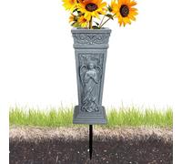 HohuzSruk Vase e Cimetière pour Tombe - Sculpture Ange Résistant Aux Intempéries,Vase Porte Fleurs pour Tombe e Cimetière - pour Amis Maman Papa Et Toute La Famille Pierre Tombale