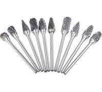 HOHXEN 10 Pieces Carbure de Tungstène Rotatif Spur Set, 2.35mm Ronde Manche Double Coupe Gravure Spur Foret pour le Travail du Bois Bricolage, Gravure, Perçage, Meulage Marbre, Jade, Polissage