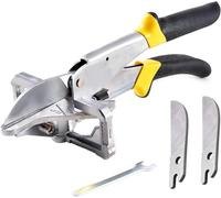 HOHXEN 22.5° - 45° Ciseaux Biseautés, Ciseaux Rainurés Multifonctions, Outils de Coupe Quart de Cercle pour PVC, Tubes en PE, Tubes de Dérivation, Fils - avec 2 Lames de Rechange et 1 Petite Clé
