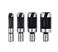 HOHXEN 4 Pièces Fraise à Bouchonner Bois, Tige Ronde, Acier au Carbone, Outil de Coupe pour Trou de Bouchon de Bois de Type Cylindrique, Jeu de Mèches pour le Travail du Bois - 6mm/10mm/13mm/16mm