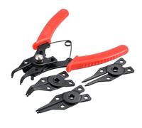 HOHXEN Jeu de Pinces à Circlips, Buse Externe, Buse Interne, Bec Droit, Bec Courbé, Librement Interchangeables, Pince à Anneaux Multifonction 4 en 1 pour L'entretien et la Réparation