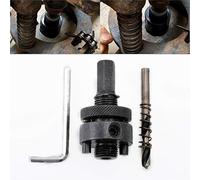 HOHXEN Tige de Scie à Trou - 120mm, Outil De Forage à Tige Lourde Foret Central Positionner le Noyau de Foret, Ouvre - Trou Avec Ressort à Dégagement Rapide - Noir/Argent