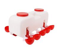 HOHXFYP Abreuvoir À Poulet, Mangeoire À Eau Semi Automatique pour Volaille 10 L avec Support Auto Arrêtant et Incrusté, Abreuvoir À Volaille Double Drainage Grande Capacité pour Canards Oies