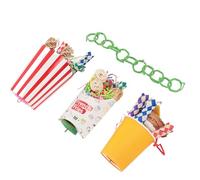 HOHXFYP Jouet D'Oiseau en Quête de Nourriture, Ensemble de 3 Pièces de Jouets pour Oiseaux Frites, Gobelet en Papier de Piège de Recherche de Nourriture Interactif Déchiquetable