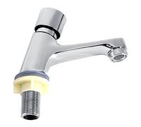 HOHXFYP Robinet Doseur Monotrou, Poign¨¦e ? Bouton Poussoir ? Fermeture Automatique, Robinet d'eau Temporis¨¦ ? ?conomie d'eau, Filetage G1/2 Robinet D'?Vier Salle Bain Cuisine Publique