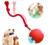 HOIDOKLY 2026 Nouveaux Ball Automatique Interactif, Jouets à Balle Roulante Interactifs, Rechargeables, Actifs, Chat, Chien, Animal de Compagnie, Jouets Intérieurs, Matériaux Durables et Sûrs (Rouge)
