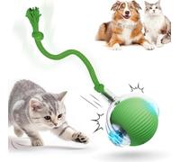 HOIDOKLY 2026 Nouveaux Ball Automatique Interactif, Jouets à Balle Roulante Interactifs, Rechargeables, Actifs, Chat, Chien, Animal de Compagnie, Jouets Intérieurs, Matériaux Durables et Sûrs (Vert)