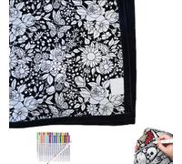 HOIDOKLY Colorez votre propre couverture, couverture à colorier à faire soi-même, projet d'art créatif personnalisé, décoration d'intérieur confortable, idéale (fleurs)
