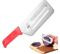 HOIDOKLY Couteau à déchiqueteuse en acier inoxydable, trancheuse double couche, broyeur de chou, lames tranchantes, coupe-julienne durable, facile à nettoyer (rouge, 1 pièce)