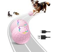 HOIDOKLY Jouets interactifs intelligents pour chien - Balle rotative rebondissante automatique, lavable, durable, jouet électronique rechargeable pour tous les chats et chiens (rose)