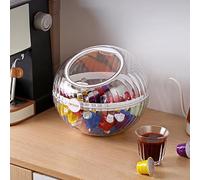 Hoidokly Panier de rangement pour café, grande capacité transparente, boîte à capsules, compatible avec diverses capsules, bonbons, biscuits et chocolats (blanc)