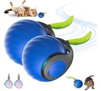 HOIDOKLY Speedy Tail 2.0 Speedy Tail 2025 Lot de 2 jouets interactifs pour chat Le roi de la balle interactive pour chat, soulage l'anxiété, bleu