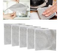 HOIDOKLY Torchons à vaisselle en fil multi-usages pour humide et sec, 2024 Nouveaux chiffons de nettoyage en fil métallique à double couche, multifonctionnels en fil métallique résistant aux rayures