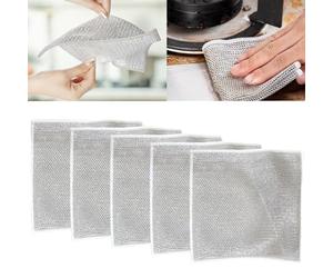 HOIDOKLY Torchons à vaisselle en fil multi-usages pour humide et sec, 2024 Nouveaux chiffons de nettoyage en fil métallique à double couche, multifonctionnels en fil métallique résistant aux rayures