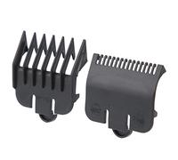 Hoiffes de Coiffure Professionnelle Corbelles avec Design humanisé | Hair Guards Combs Trimm Fourniture pour un Contrôle Précis de la Longueur | Attachement Rouge/Vert pour les Tondeuses (BLACK)