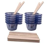 HOINCO 40ml gobelet mélangeur en plastique 100 Pack,vec des 20 pièces en bois bâtons d'agitation kit de mélange pour le mélange de matière plastique époxy taches de peinture