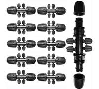HOINCO Raccords pour tubes d'irrigation de 1/2 pouce à 1/4 pouce,Té d'irrigation,Té d'irrigation goutte à goutte 4 Tee,Tube d'irrigation anti-goutte,Té barbé,Tube d'irrigation Garden Lock