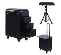 HOINCO Tattoo Luggage,Tattoo Arm Rest Stand with 3 Drawers Adjustable Tattoo Table Beauty Stand Tattoo Equipment