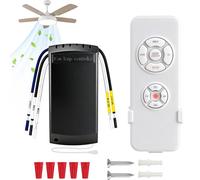 HOISGEAR 1 pièce Kit de télécommande universelle pour ventilateur de plafond avec fonction muet, télécommande sans fil avec réglage à 3 vitesses, contrôle de la lumière et 4 commandes de minuterie