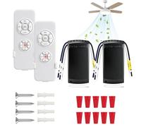 HOISGEAR 2 pièce Kit de télécommande Universelle pour Ventilateur de Plafond avec Fonction muet, télécommande sans Fil avec réglage à 3 Vitesses, contrôle de la lumière et 4 Commandes de minuterie