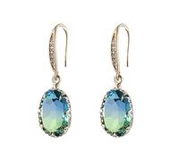 Hoisy 1 Paire Boucles Oreilles Femme, Boucles D'oreilles Cristal de Roche Géométrique Bleu