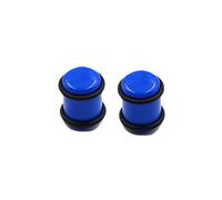 Hoisy 2 PCS Kit Dilatateur, Boucles d Ecarteur Oreilles 5mm(4G), Cylindre avec Silicone, Acrylique, Bleu