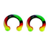 Hoisy 2 PCS Tunnels pour Oreille, Ecarteurs d Oreilles 6mm(2G), Forme en U, Silicone, Multicolore
