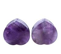Hoisy 2 Pièces Kit Dilatateur, Tunnel Plug D'Oreille 12mm(1/2 inch), Coeur avec Améthyste, Pierre, Violet