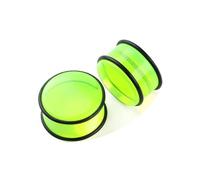 Hoisy 2 Pièces Tunnels pour Oreille, 5mm(4g) Ecarteur Oreilles Tunnel, Rond, Acrylique, Jaune