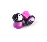 Hoisy 2PCS Dilatateurs d’Oreille, Écarteur 10mm(00g) Oreilles, Rond avec Yin Yang, Acrylique, Violet