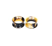 Hoisy 2PCS Tunnel Oreille, 8mm(0G) Tunnel Piercing, Cerceau Creux, Silicone, Jaune Noir