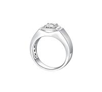 Hoisy 9K/14K/18K Or Blanc Alliance Alliance Or Blanc Bague de Fiançailles Femme Bague Solitaire Ronde avec Moissanite, 54 (17.2), Moissanite, Moissanite