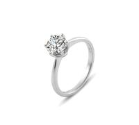 Hoisy 9K/14K/18K Or Blanc Bagues Or Femmes Bague Mariage Femme Solitaire Bague avec Moissanite 1ct, 58 (18.5), Moissanite, Moissanite