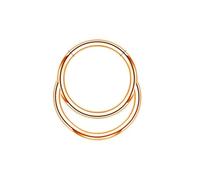 Hoisy Anneaux Nez Piercing Septum Titane Homme 1.2x8mm 16G, Double Cercle Poli, Boule Piercing Or Rose
