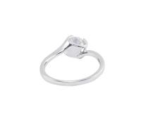 Hoisy Bague de fiançailles en or blanc 9K/14K/18 carats pour femme en or véritable bague de mariage simple pour femme bague solitaire ronde avec moissanite 1 ct, 47 (15.0), Moissanite, Moissanite