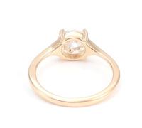 Hoisy Bague en or 9K pour femme avec pierre - Pour mariage - Bague solitaire en moissanite blanche ronde, 53 (16.9), Moissanite, Moissanite