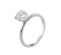 Hoisy Bague en or blanc 9 carats pour femme - Bague de mariage en or blanc pour femme - Bague solitaire - Moissanite blanche - Gouttes de larme taille poire, 52 (16.6), Moissanite, Moissanite