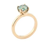 Hoisy Bague en or jaune 9K/18 carats pour femme, alliance, 4 cols, solitaire, ronde, avec moissanite, 54 (17.2), Moissanite, Moissanite