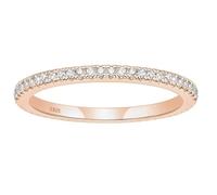 Hoisy Bague Femme Mariage Argent 925 Graver, Éternité Rond avec Zircone Cubique Bague Or Rose pour Femme, Taille 60